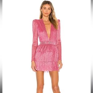 Hot pink shimmer mini dress